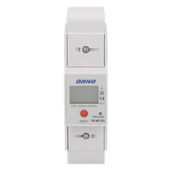 1-FAZOWY WSKAŹNIK ZUŻYCIA ENERGII ELEKTRYCZNEJ ORNO OR-WE-503 80A + WSKAŹNIK + WYJŚCIE IMPULSOWE